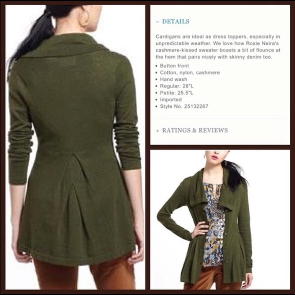 Anthropology Rosie Neira! Flared Collar Cardigan!